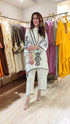 Off White Zipper Kurta Pant Set