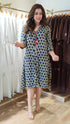 Indigo Blue Floral High Low Midi Dress