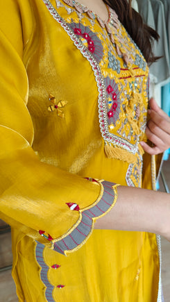 Shimmer Tissue Mustard Yellow Farshi Set