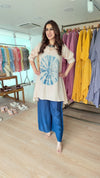 Blue Tie Dye Hand-Embroidered Coord Set