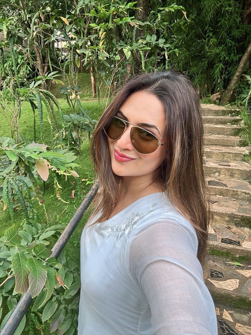 White Drape Dress with Scarf