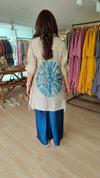 Blue Tie Dye Hand-Embroidered Coord Set