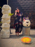 Black Dhoti Skirt Dress With Neckpiece
