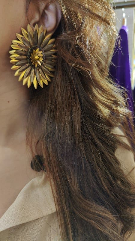 Rust Beige Doodle Art Coord Set with Handbag