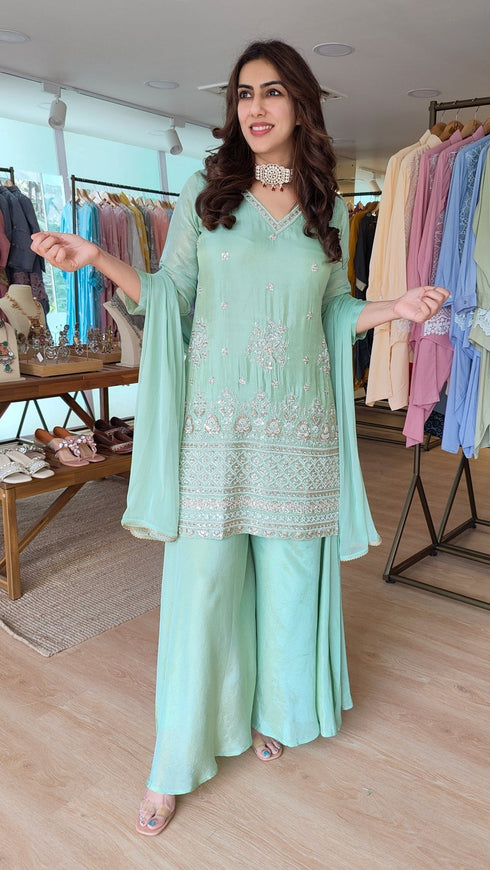 Pista Shimmer Tissue Sharara Set