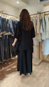 Heavily Embroidered Black Kaftan with Pant