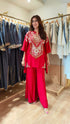 Heavily Embroidered Maroon Kaftan with Pant