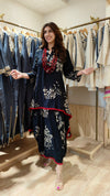 Old-Ignore-Black Dhoti Skirt Dress With Neckpiece - view 2