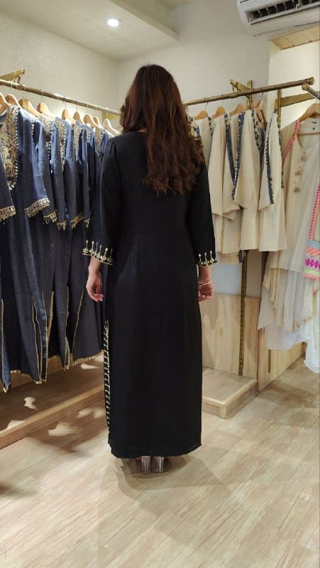 Party Black Kaftan Dress