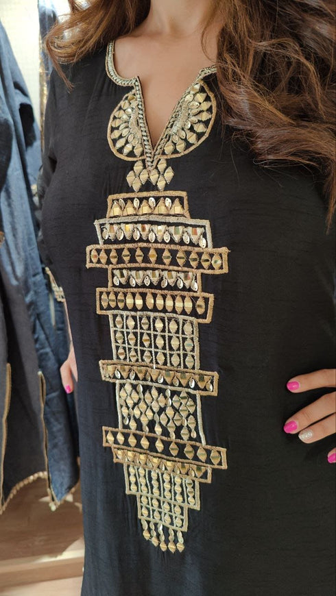 Party Black Kaftan Dress