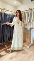 Embroidered Ivory White Kaftan Dress