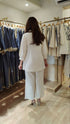 Cream White Leather Coord Set