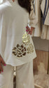 Cream White Leather Coord Set