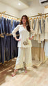 Cream White Leather Coord Set