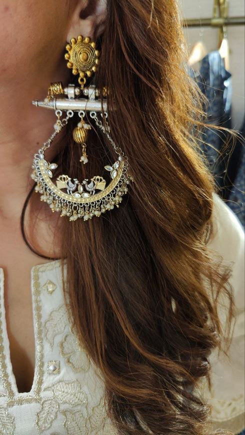 White Drape Skirt Set with Embroidered High-Low Top