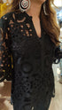 Black Cutwork Kurta With Pant And Singlet