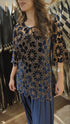 Blue Velvet Cutwork 3 Piece Farshi Set