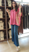 Pink Thread Embroidered Shirt