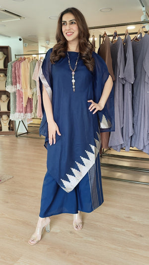 Midnight Blue 4 Piece Kaftan Coord Set