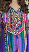 Purple 4 Piece Kurta Set with Potli