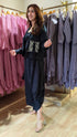Black Jumpsuit With Embroidered Bomber Jacket