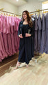 Black Jumpsuit With Embroidered Bomber Jacket