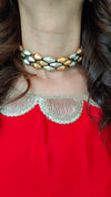 Handcrafted Dual-Tone Dholki Bead Choker