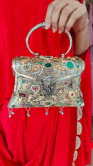 Parrot and Turquoise Oxidised Bag