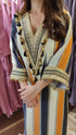 Blue Brown Beige Kaftan Dress