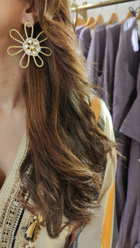 Blue Brown Beige Kaftan Dress