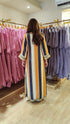 Blue Brown Beige Kaftan Dress