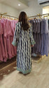 Wavy Black Stripes Kaftan Dress