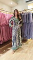 Wavy Black Stripes Kaftan Dress