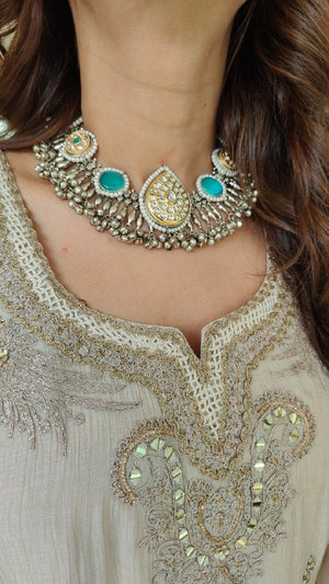 Silver Gemstone Necklace