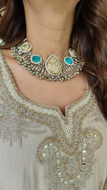 Silver Gemstone Necklace