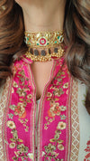 Traditional Golden Grey Choker Set - Design 2