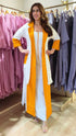 White Yellow Zipper Dress with Designer Jacket