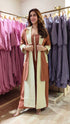 Beige Brown Zipper Dress with Designer Jacket