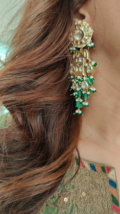 Green Asymmetric Kurta with Flared Pants