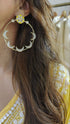 Yellow Gold Crescent Hoop Earrings