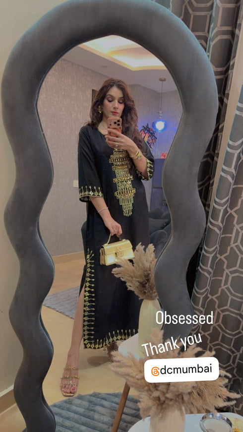 Party Black Kaftan Dress