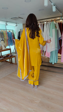 Shimmer Tissue Mustard Yellow Farshi Set