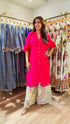 Long Pink Kurta With Printed Pant