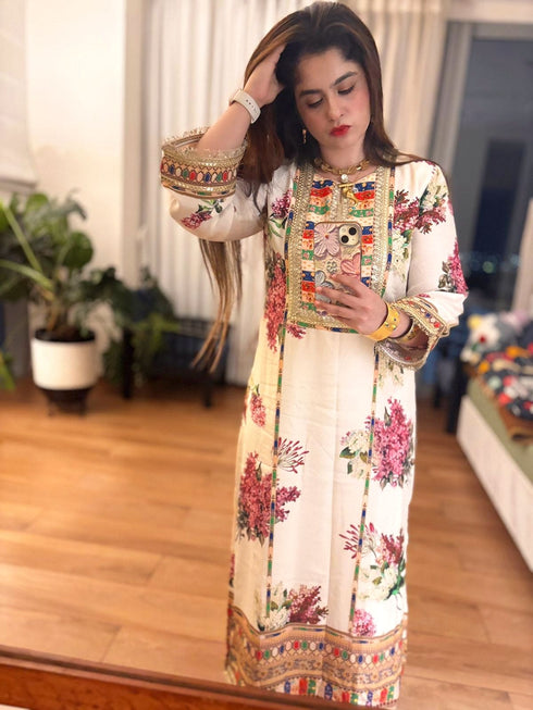 White Kareena Kapoor Kaftan Dress