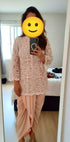 Pink Cutwork Kurta with Dhoti and Singlet