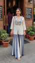 Embroidered Top With Kali Pants - Denim Look