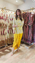 Yellow Cutwork Kurta with Dhoti and Singlet