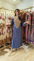 Dark Denim Gold Kaftan Dress