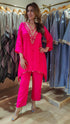 Mirror Pink C Cut Kurta With Pants