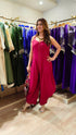 Printed Maroon Jumpsuit with Jacket